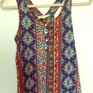 Boho Pink Rose Racerback Top - S